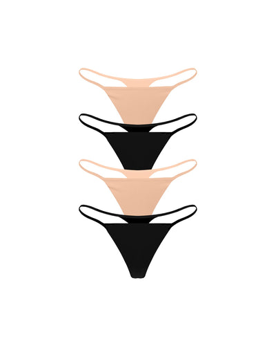 Carbon Modal G-String Underwear 4 Pack - Mixed