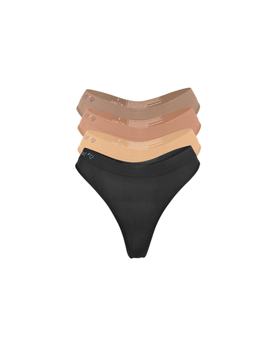 Cheeky Modal G-String Underwear 4 Pack - Dark Nudes