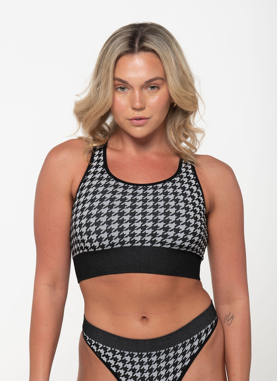 PowerPlay Racer Crop - Houndstooth