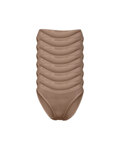 Callie Modal Bikini Brief Underwear 7 Pack - Chestnut