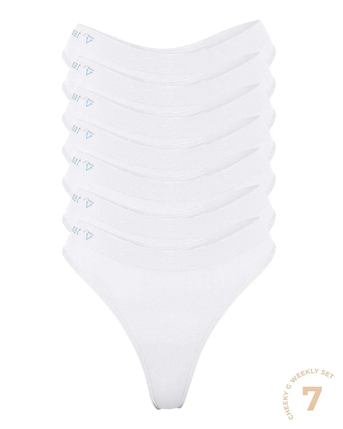 The Cheeky 7 G Bundle - Signature ColoursSetsnullMedium G string 
Thin, soft waistband
Semi-seamless design
78% Lenzing Modal, 17.8% Polyamide and 4.2% Elastane
Putting the OG in G string, this cheeky little numbe