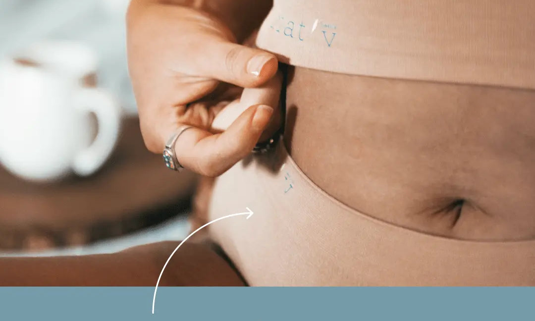 close-up of person wearing beige sustainable Lenzing Tencel activewear highlighting eco-friendly fabric made from wood pulp fibers