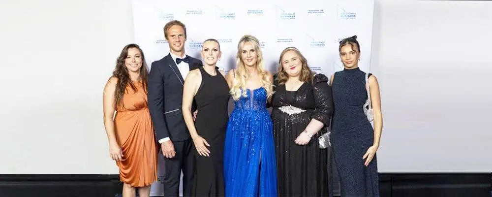 Natv team celebrating their 2023 Micro and Emerging Business Award win at the Gold Coast Business Awards.