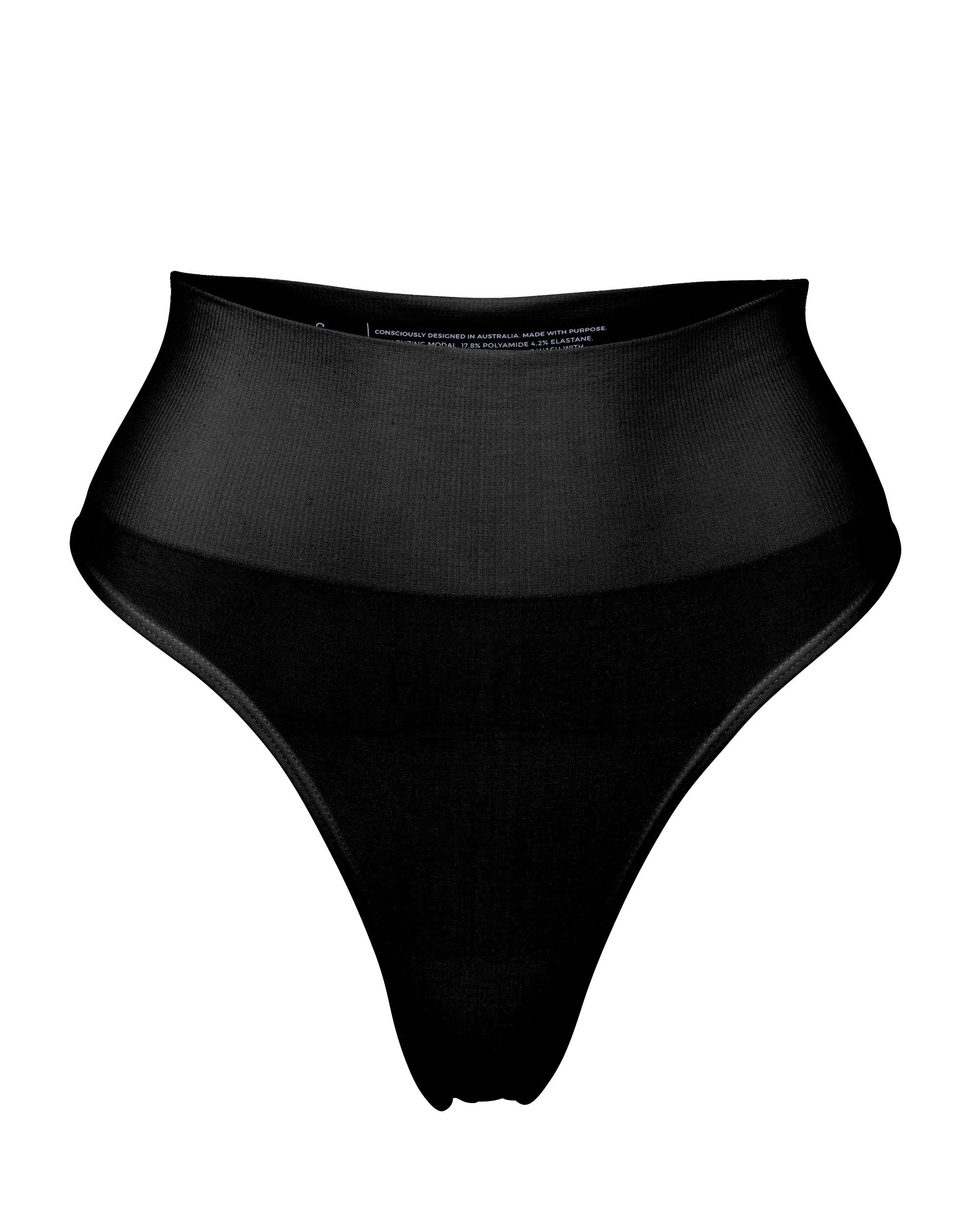 THE BEST FITTING PANTY - NEW - XL 8 - BLACK/PINK TRIM - G STRING