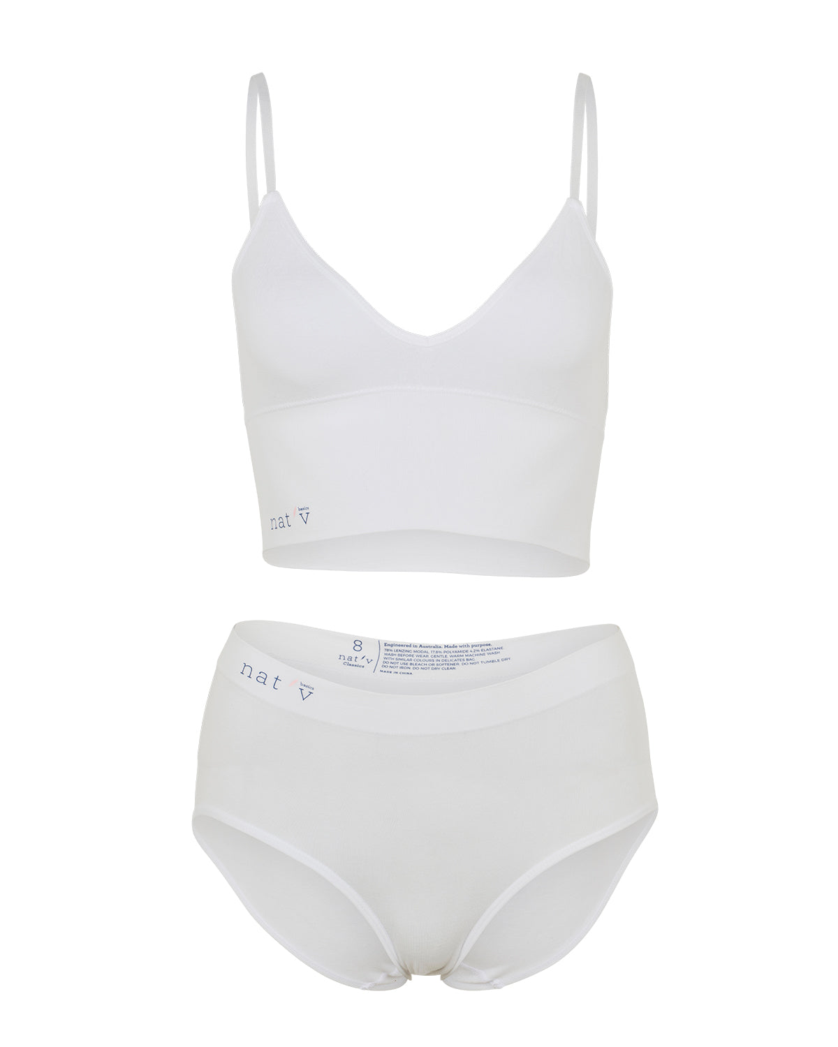 Classic Brief + Classic Crop Blanco