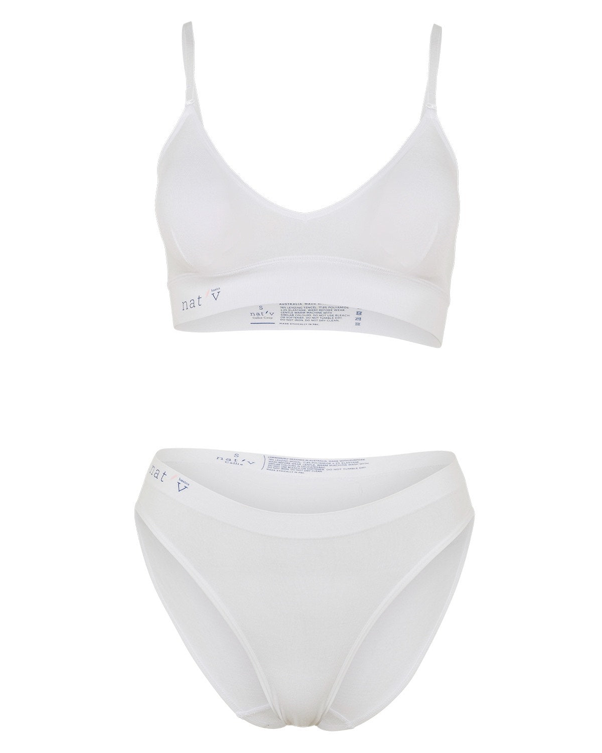 Callie Brief + Callie Crop Blanco