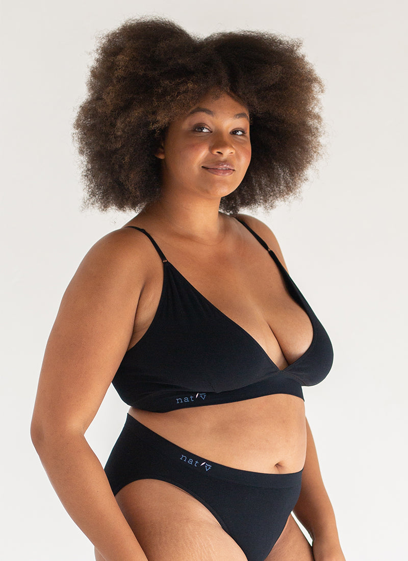 V CROP - BLACK
