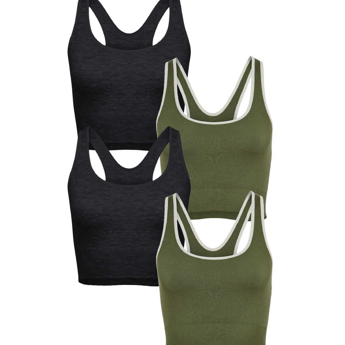 Racer Crop 4 Pack – Moss Green+ Black | Nat'v Basics