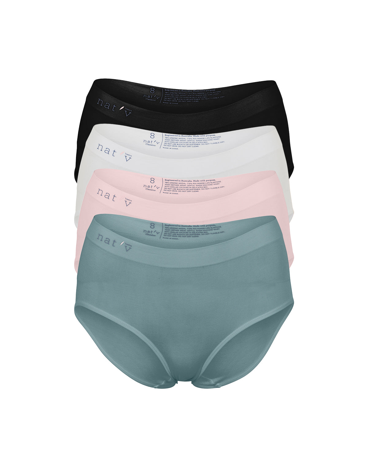 Pack 4 classic cotton panties, Women's Underwear