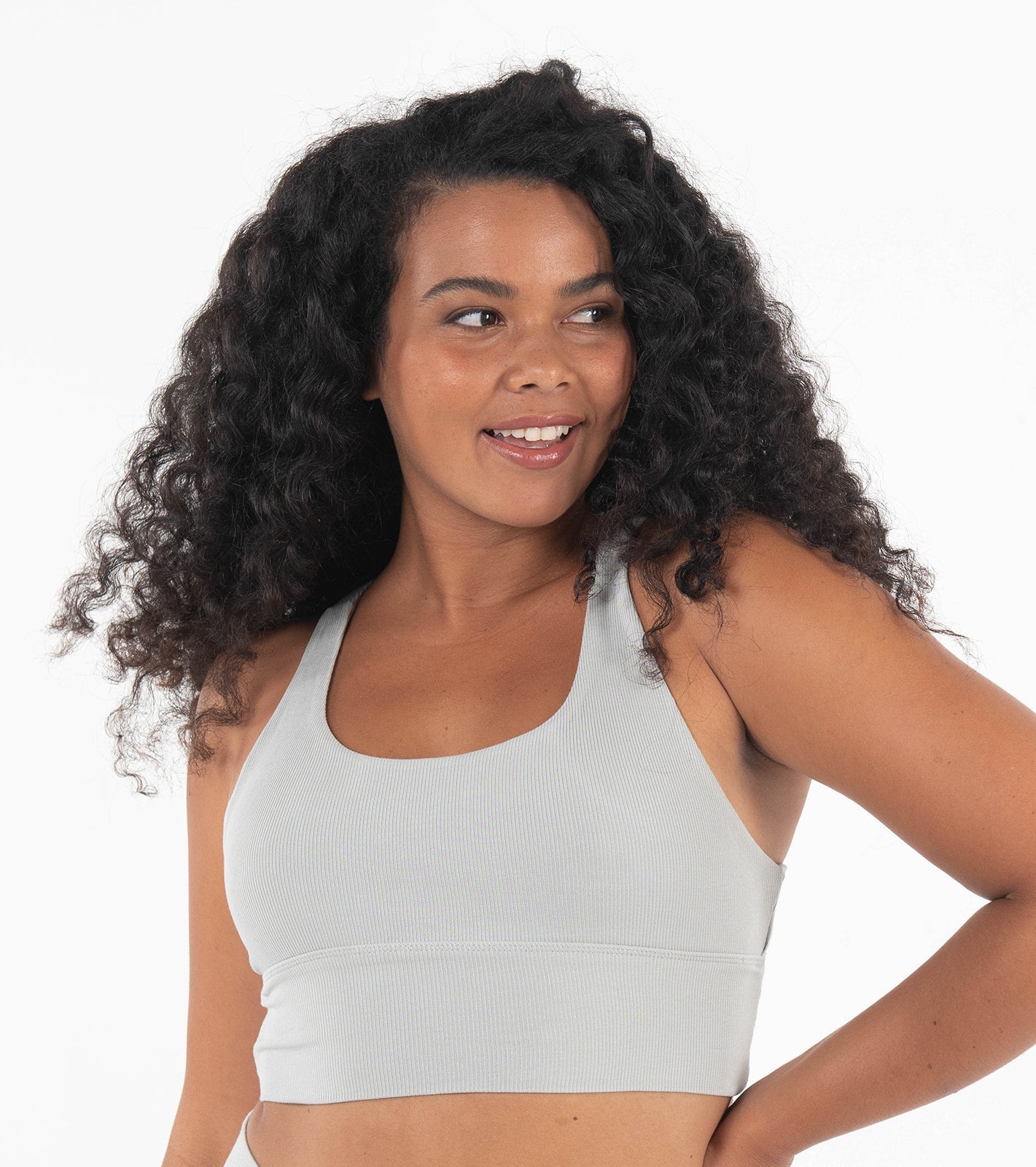 ChiChi Crop Modal Ribbed Racerback Bralette - Sage