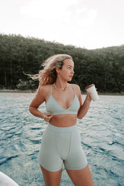 RIBBED BRALETTE - SAGE