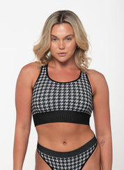 PowerPlay Racer Crop - Houndstooth