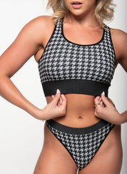 PowerPlay Racer Crop - Houndstooth