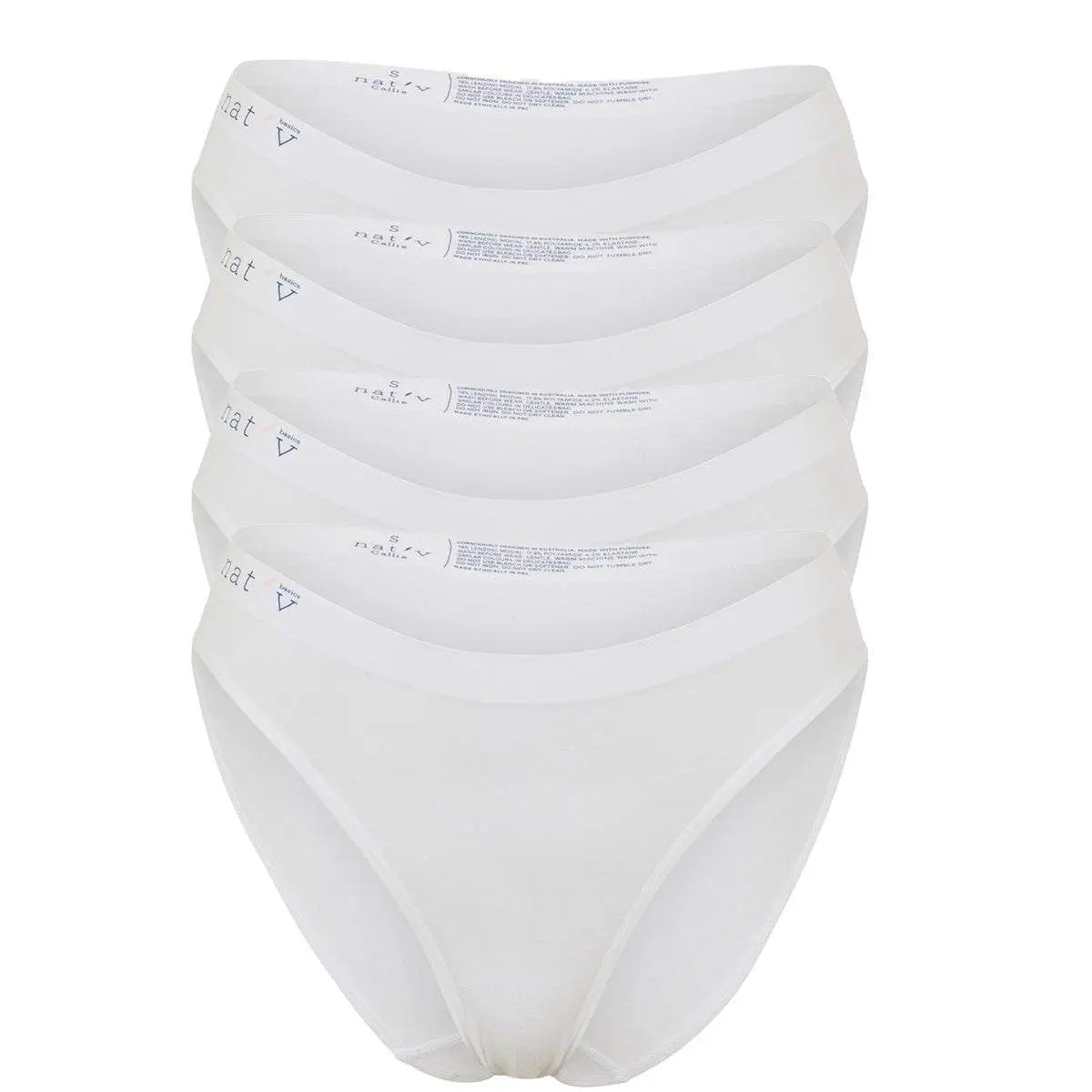 Callie Brief 4 Pack – White | Nat'v Basics