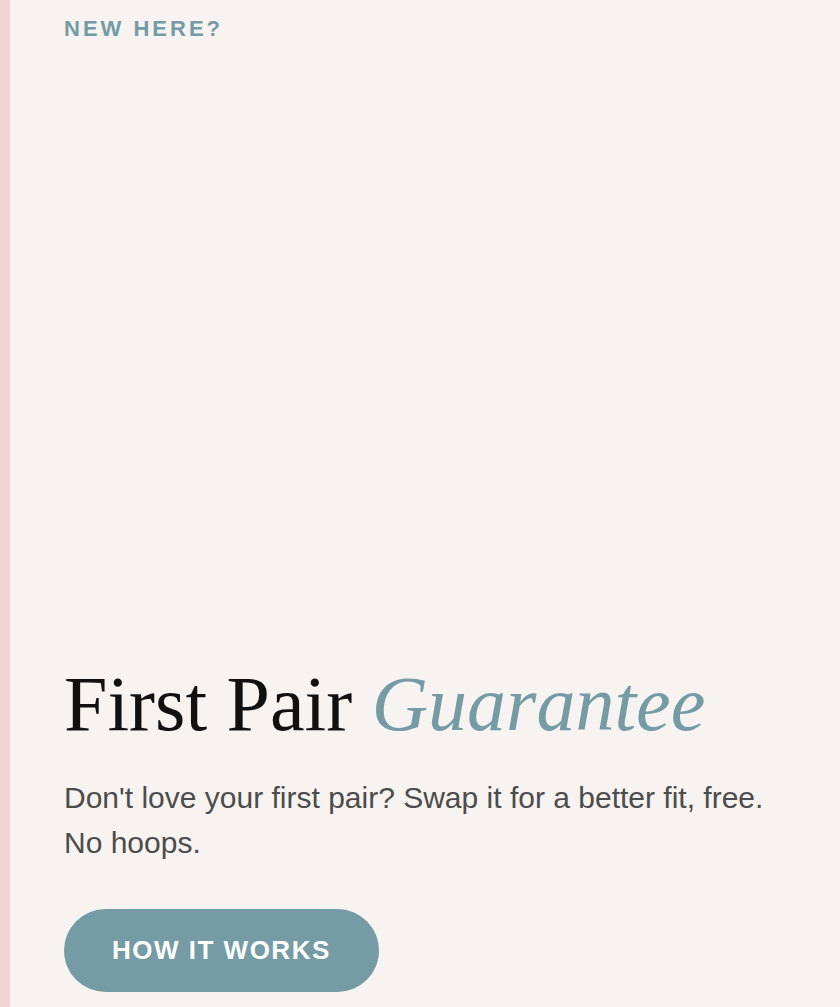 First Pair Guarantee - mega menu tile