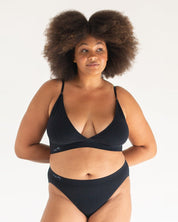 V Crop Modal Wire-Free Bralette - Black