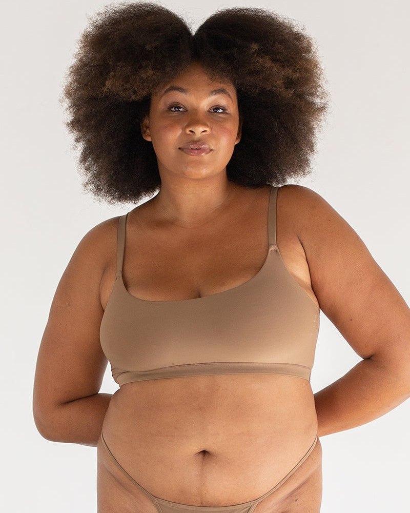 Carbon Crop Recycled Nylon Bralette - Bronze