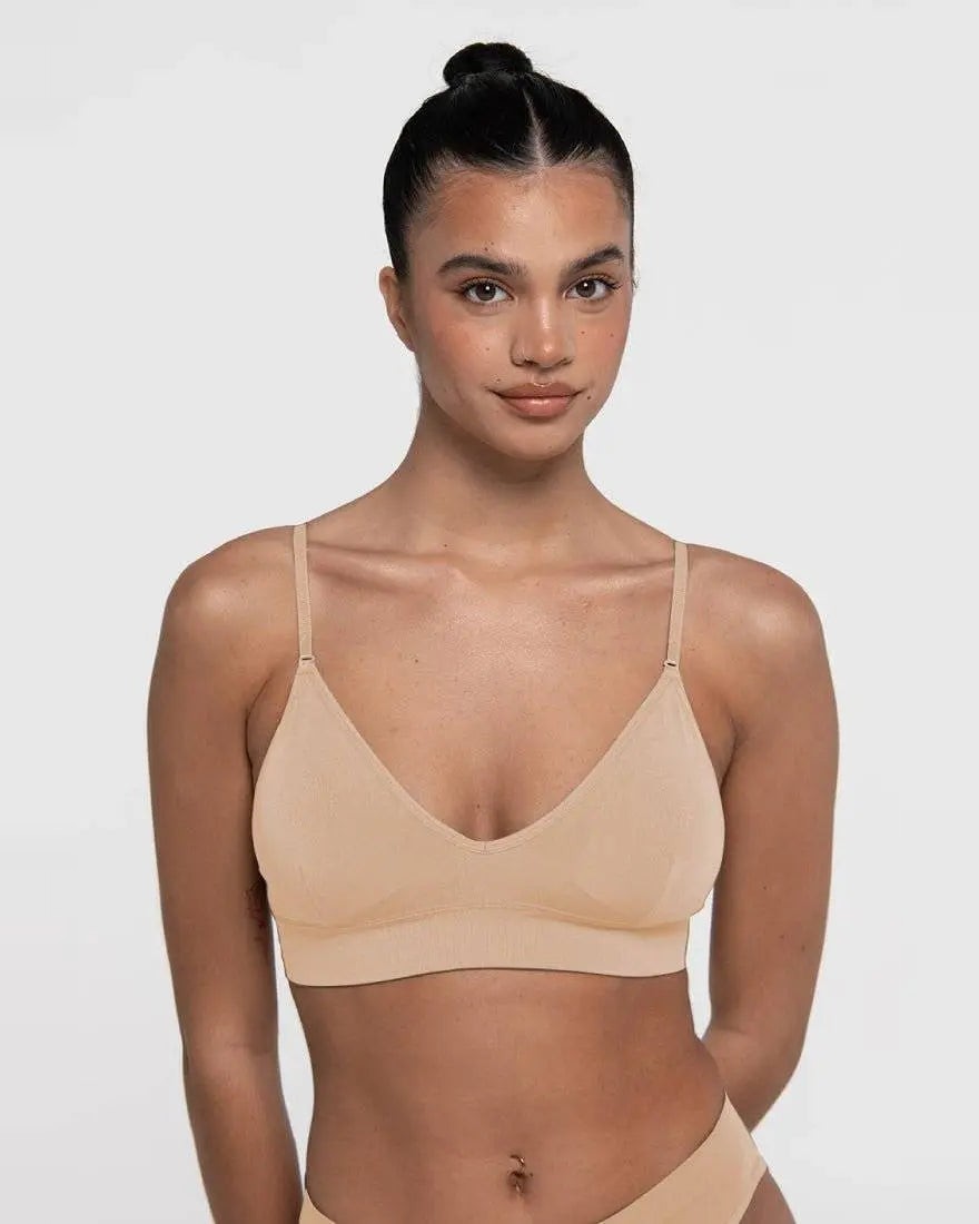 Callie Crop Modal Wire-Free Bralette - Beech