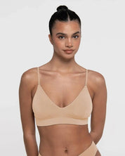 Callie Crop Modal Wire-Free Bralette - Beech