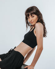 Racer Crop Modal Wire-Free Bralette - Black