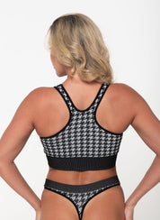 PowerPlay Racer Crop - Houndstooth - natvbasics.com