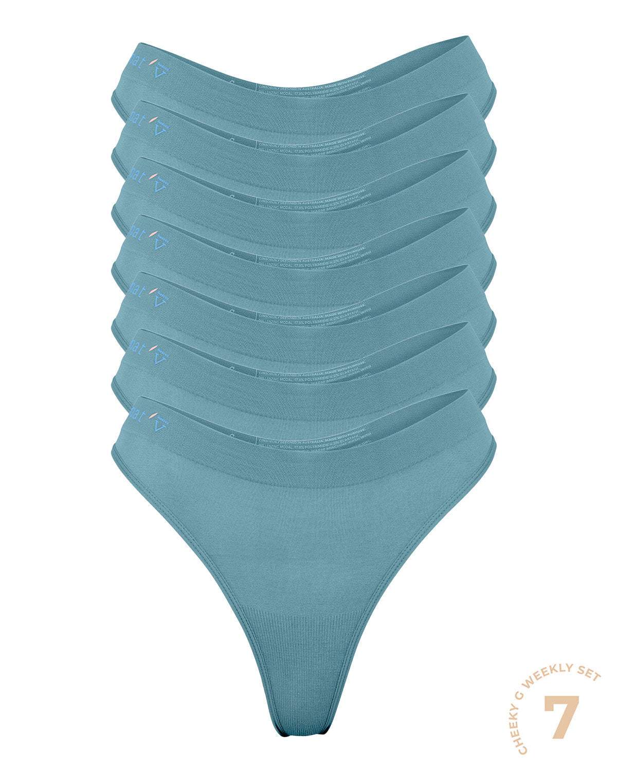 Limited edition comfy blue medium G string panties bundle with soft waistband and semi-seamless design